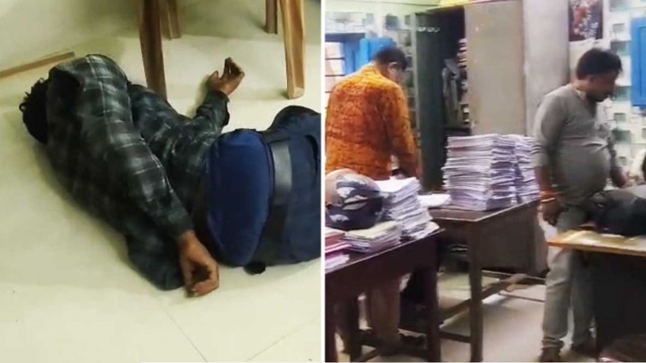 পঞ্চায়েত অফিসেই মদের আসর! নেশায় &lsquo;চুর&rsquo; হয়ে মেঝেতে গড়াগড়ি খেলেন তৃণমূল প্রধান