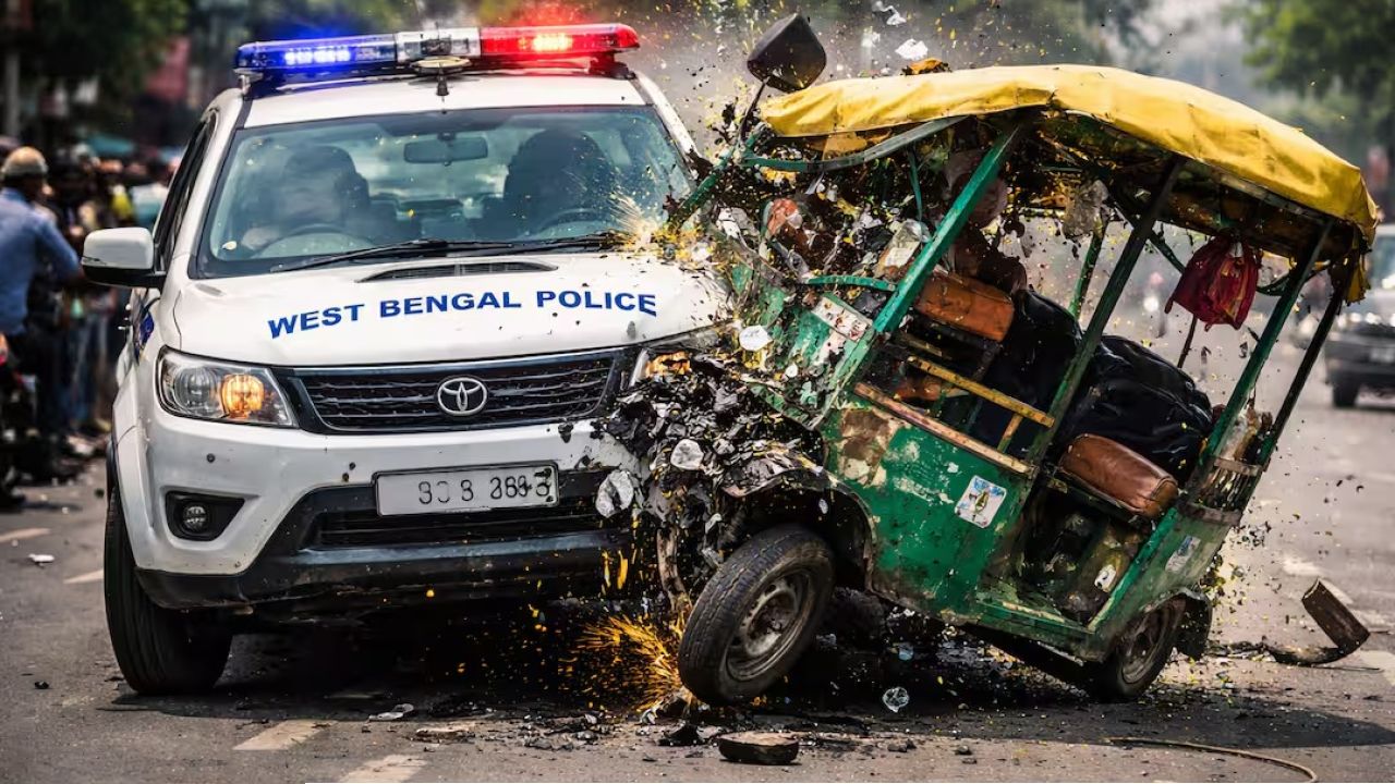 অ্যাম্বুল্যান্সের ধাক্কায় দুমড়ে গেল টোটো, কেটে রাস্তায় ছিটকে পড়ল চালকের হাত! দুর্গাপুরে হাড়হিম করা দুর্ঘটনা