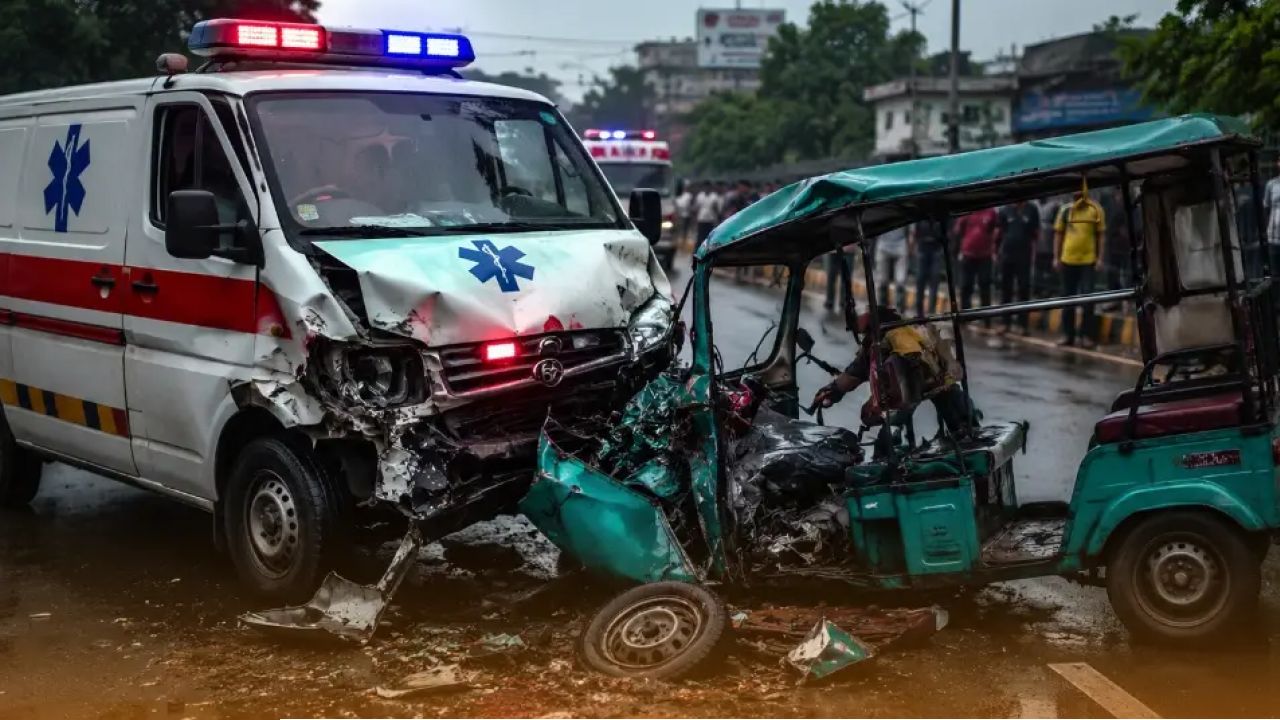 অ্যাম্বুল্যান্সের ধাক্কায় দুমড়ে গেল টোটো, কেটে রাস্তায় ছিটকে পড়ল চালকের হাত! দুর্গাপুরে হাড়হিম করা দুর্ঘটনা
