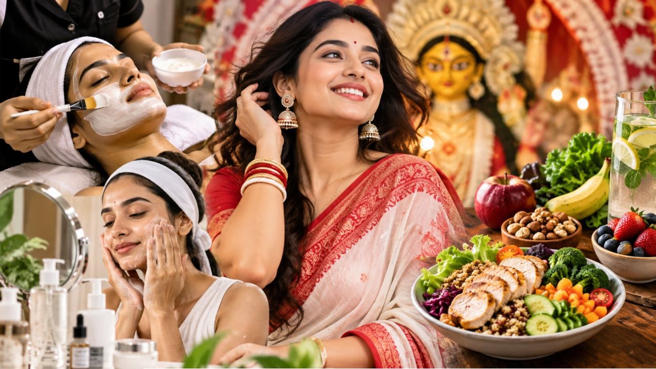 শুধু পার্লারে গেলেই হবে? পুজোর আগে স্কিন কেয়ারে বদল আনুন, নজর থাকুক খাবারেও