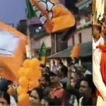 কেষ্টর বাড়ির সামনেই ‘চড়াম চড়াম’ ঢাক! গেরুয়া আবির মেখে কাঁধে ঢাক তুলে নাচলেন অনুব্রতর নিজের ভাইপো